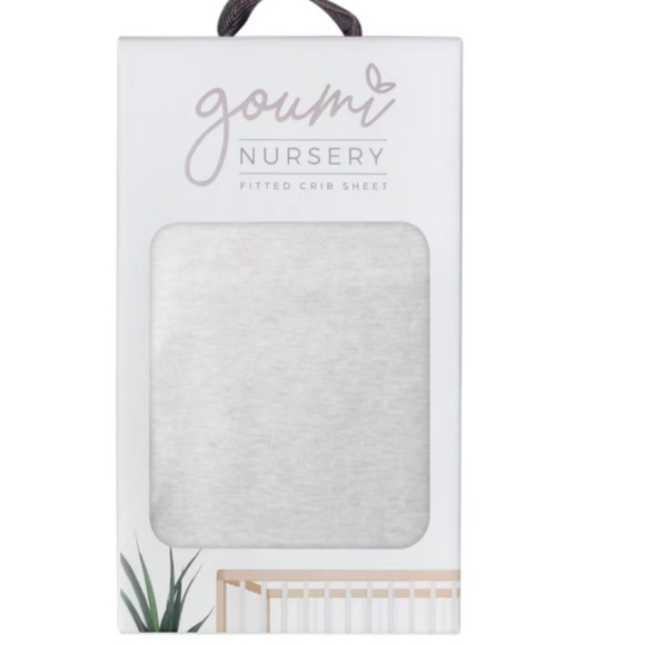 Goumi Babu Kids Gray Organic Crib Sheet NEW - Picture 1 of 3